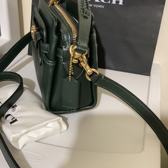 Coach Tate 18 leather. Crossbody Amazon Green leather - Picture 5 of 12